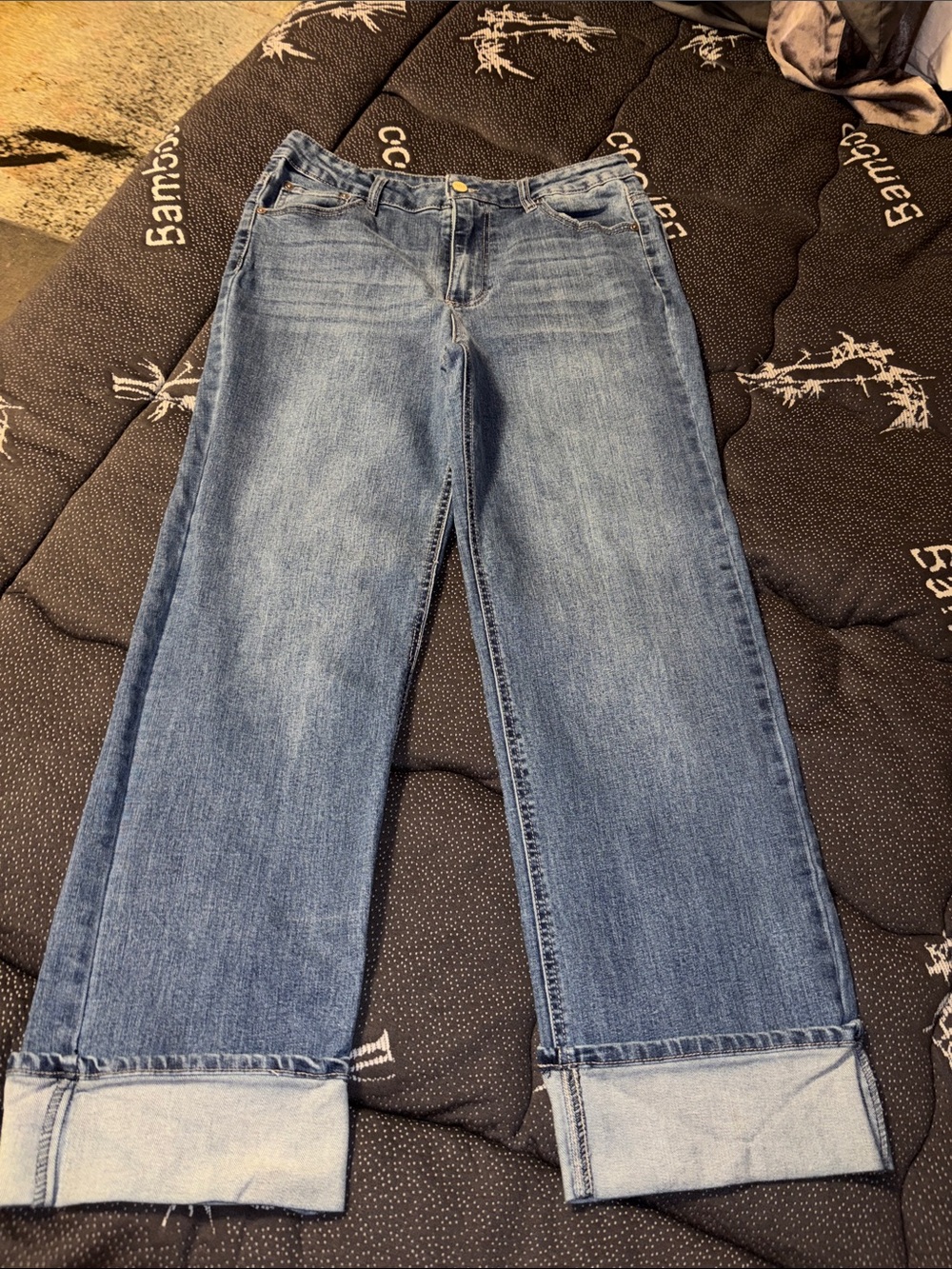 Oat New York wide leg cuffed jeans